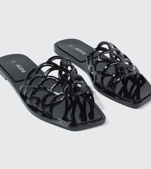 Ardene Flip flops and Slides - BLACK Slides