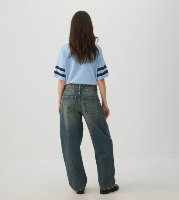 اردين  ساق واسعة - أزرق Wide Leg Jeans