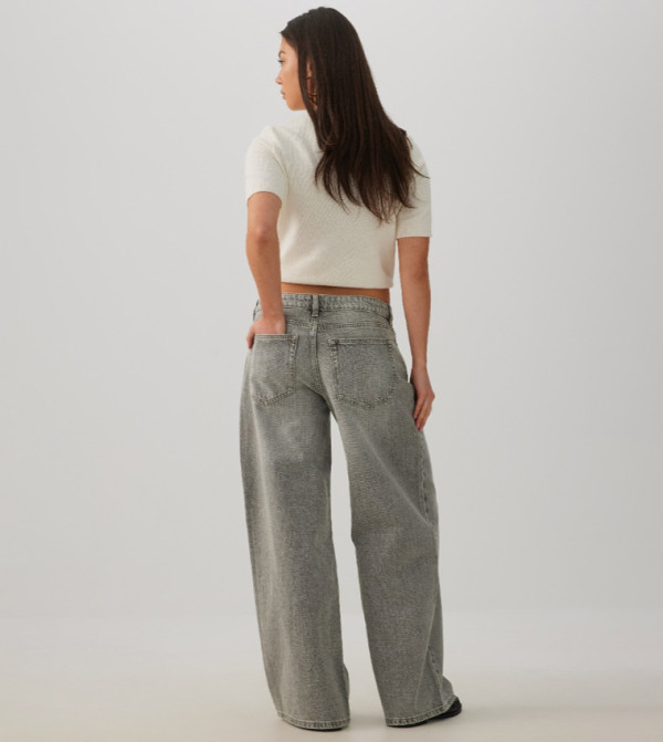 Ardene Ardene - Grey Wide Leg Jeans