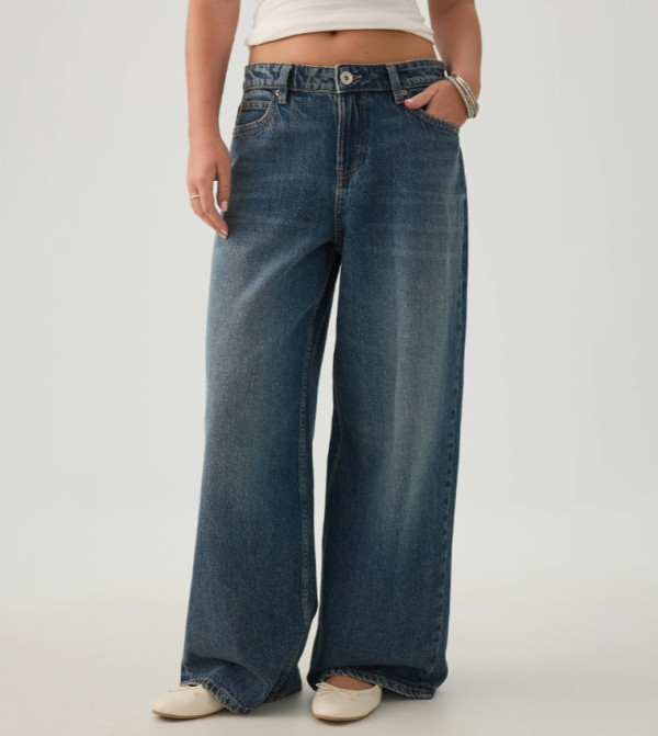 اردين  ساق واسعة - أزرق Wide Leg Jeans