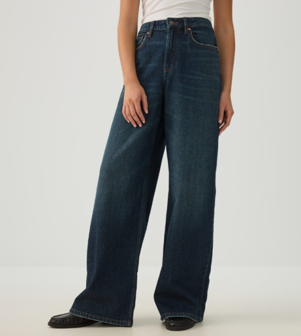 اردين  بناطيل جينز - أزرق غامق  Wide Leg Jeans