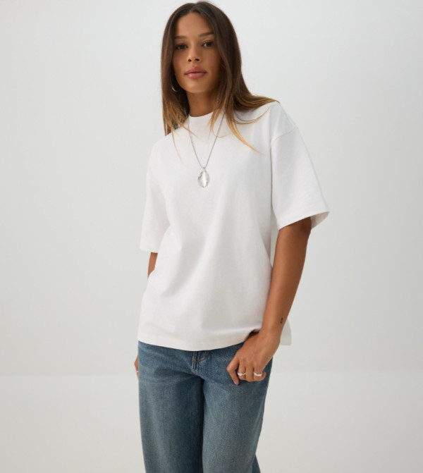Ardene  Casual T-Shirts - White Short Sleeve T-Shirts