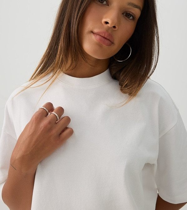 Ardene  Casual T-Shirts - White Short Sleeve T-Shirts