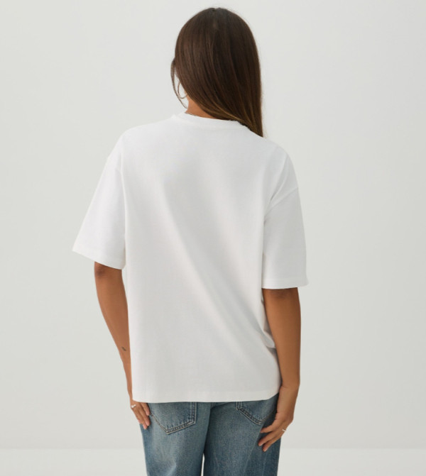Ardene  Casual T-Shirts - White Short Sleeve T-Shirts