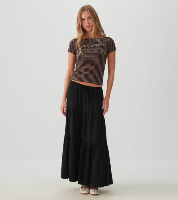 Ardene  Maxi Skirts - BLACK Maxi Skirts