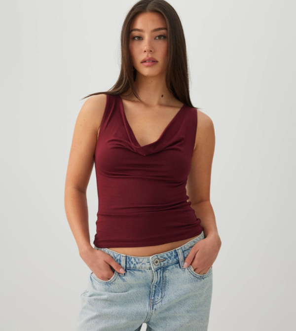Ardene  Tops - Burgundy Sleeveless Tops