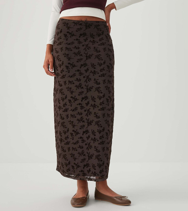 Ardene  Maxi Skirts - Brown Maxi Skirts
