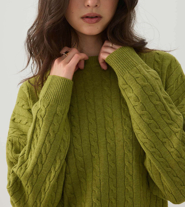 Ardene Ardene - Green Round Neck Sweaters