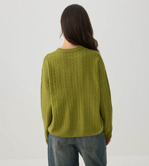 Ardene Ardene - Green Round Neck Sweaters