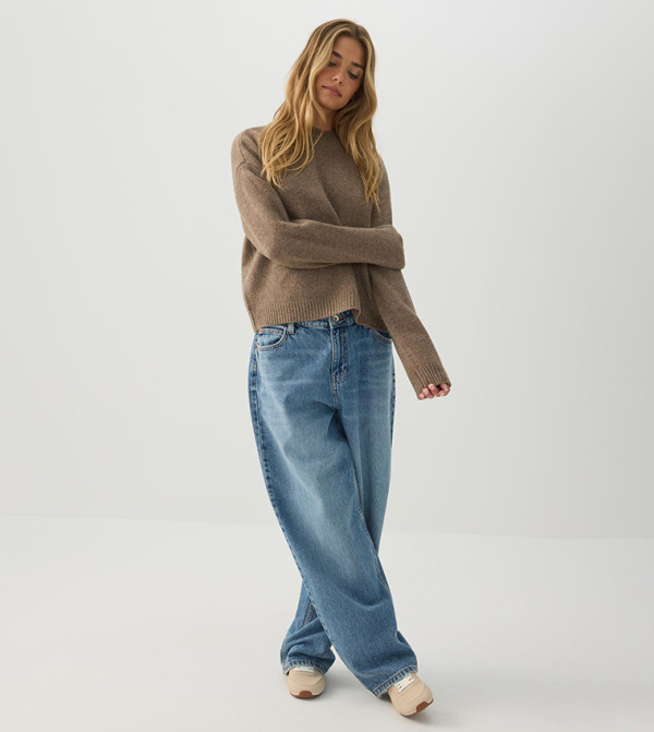 Ardene  Sweaters & Cardigans - Brown Round Neck Sweaters