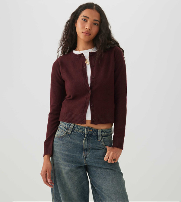 Ardene  Clothing - Burgundy Cardigans