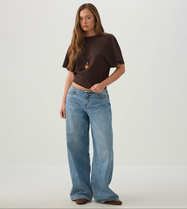 اردين توبات قصيرة - بني Cropped Tops