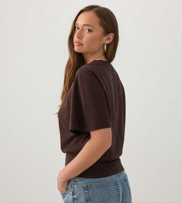 اردين توبات قصيرة - بني Cropped Tops