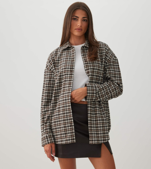 Ardene the-high-neck-shift - Brown Shirts
