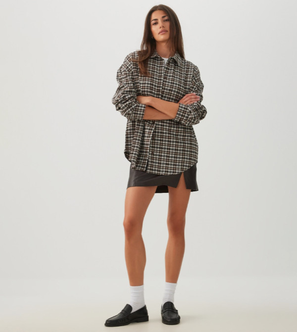 Ardene the-high-neck-shift - Brown Shirts
