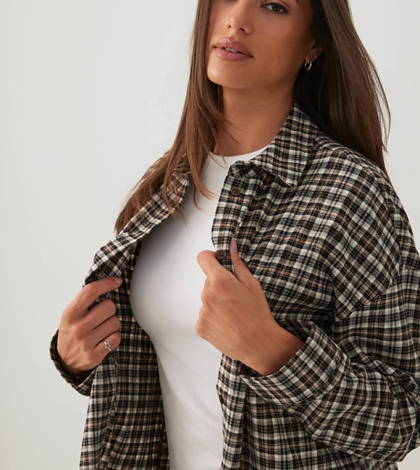 Ardene the-high-neck-shift - Brown Shirts