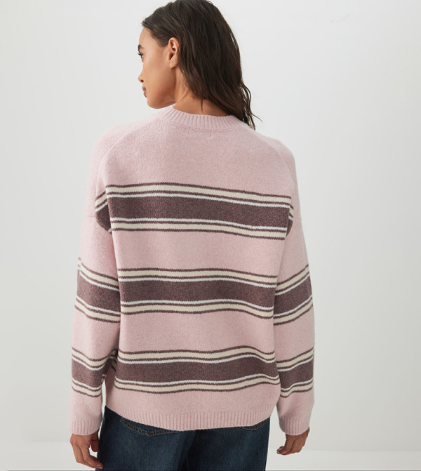 اردين  سترات - وردي Round Neck Sweaters