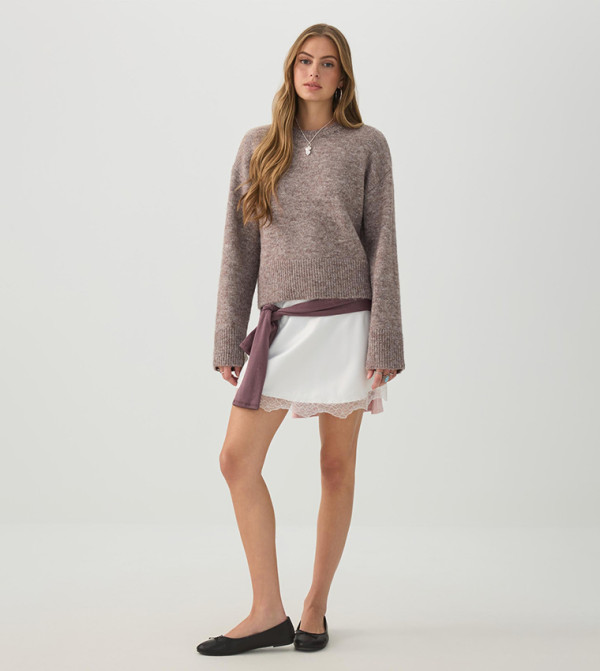 Ardene  Mini Skirts - Cream Mini Skirts