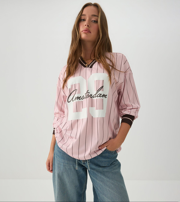 Ardene T-Shirts - Pink Long Sleeve T-Shirts