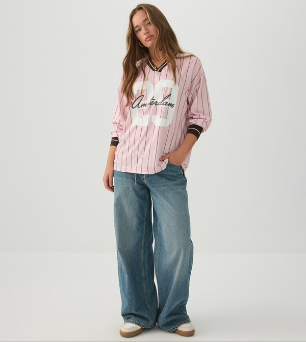 Ardene T-Shirts - Pink Long Sleeve T-Shirts