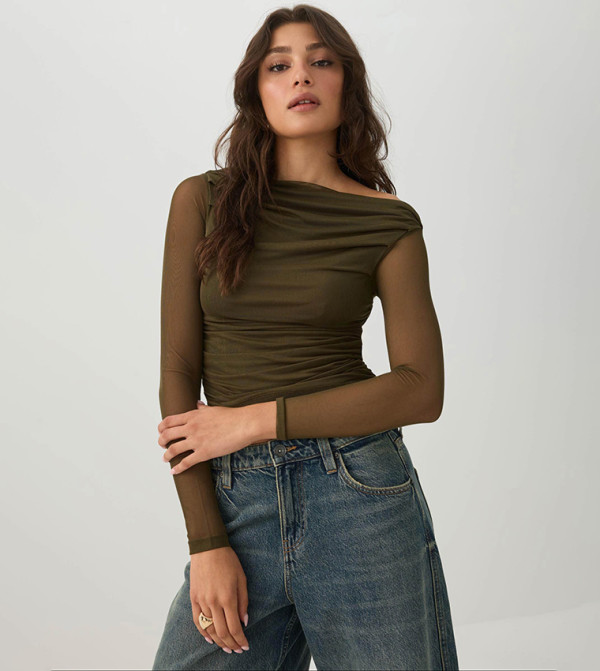 اردين توبات قصيرة - زيتي Cropped Tops