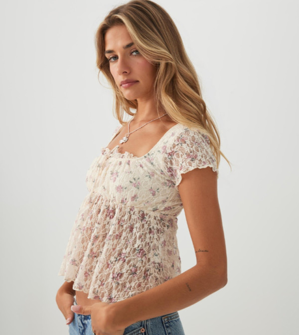 Ardene  peplum-play - Beige Cropped Tops