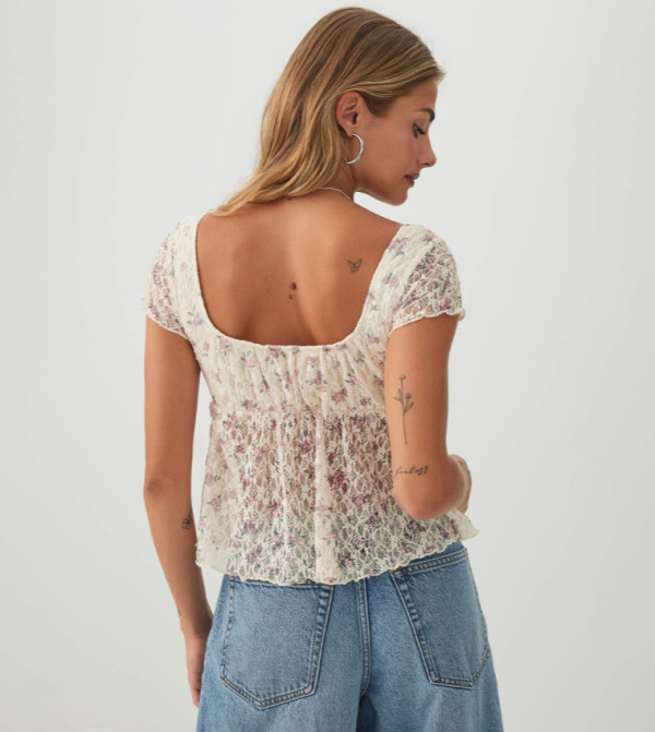 Ardene  peplum-play - Beige Cropped Tops