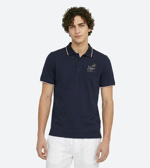 Beverly Hills Polo Club  T-Shirts - NAVY BLUE Polo T-shirts