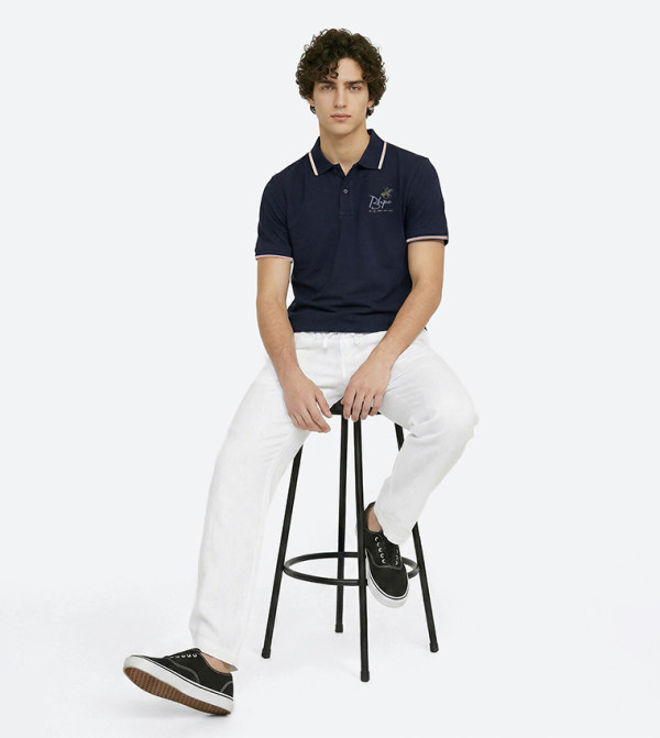 Beverly Hills Polo Club  T-Shirts - NAVY BLUE Polo T-shirts