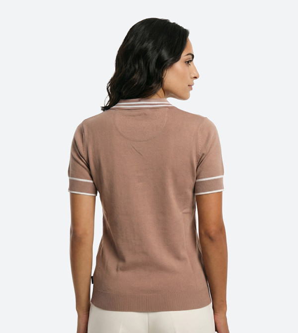 Beverly Hills Polo Club  Clothing - Taupe Round Neck Sweaters
