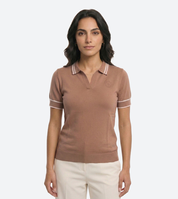 Beverly Hills Polo Club  Clothing - Taupe Round Neck Sweaters