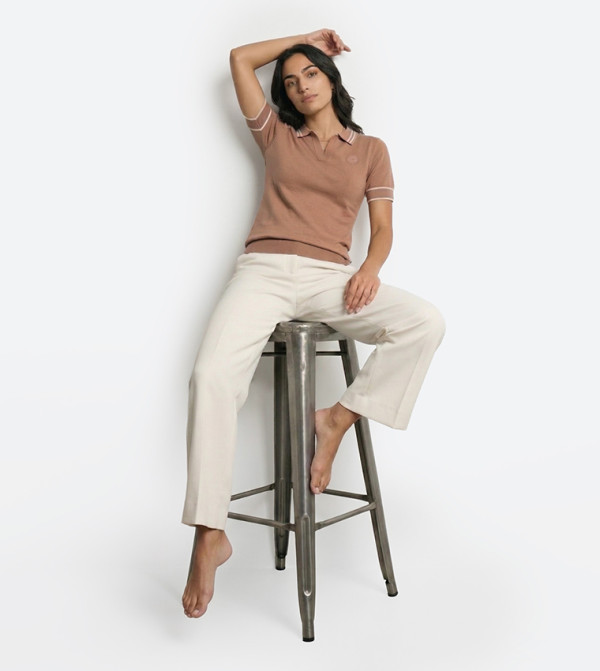 Beverly Hills Polo Club  Clothing - Taupe Round Neck Sweaters