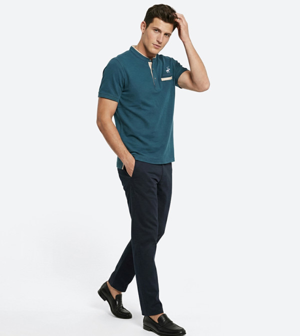 Beverly Hills Polo Club  Clothing - Teal Casual T-Shirts