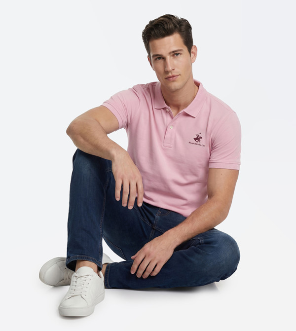 Beverly Hills Polo Club  Clothing - Pink Polo T-shirts