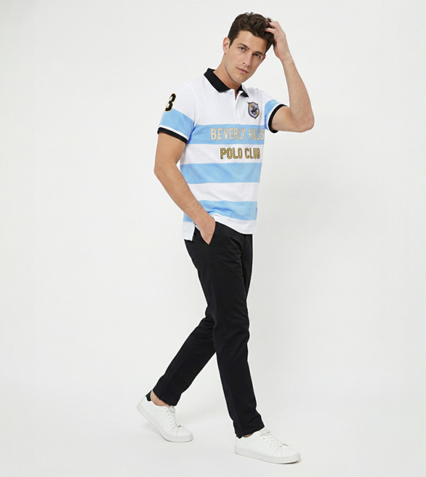Beverly Hills Polo Club  preppy-smart-casual - White Polo T-shirts