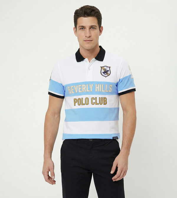 Beverly Hills Polo Club  preppy-smart-casual - White Polo T-shirts