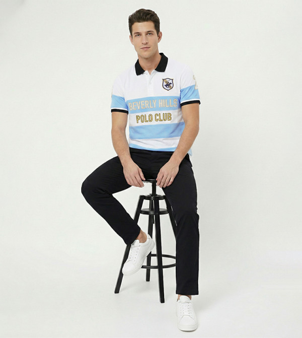 Beverly Hills Polo Club  preppy-smart-casual - White Polo T-shirts