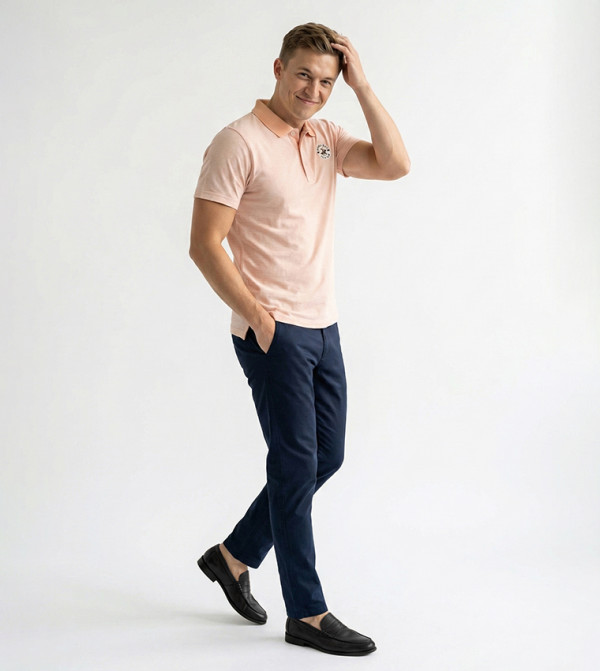 Beverly Hills Polo Club  Clothing - Peach Polo T-shirts