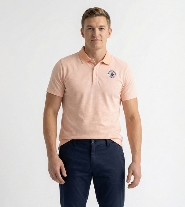 Beverly Hills Polo Club  Clothing - Peach Polo T-shirts