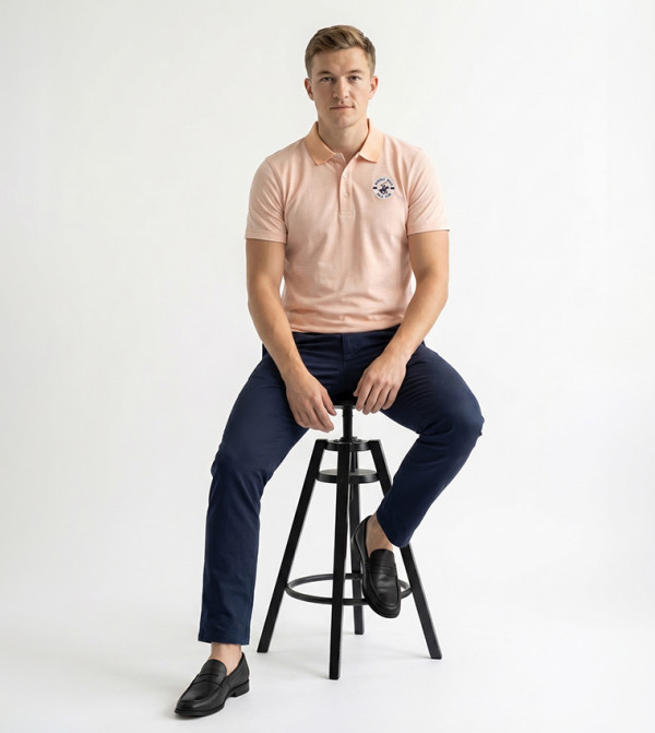 Beverly Hills Polo Club  Clothing - Peach Polo T-shirts