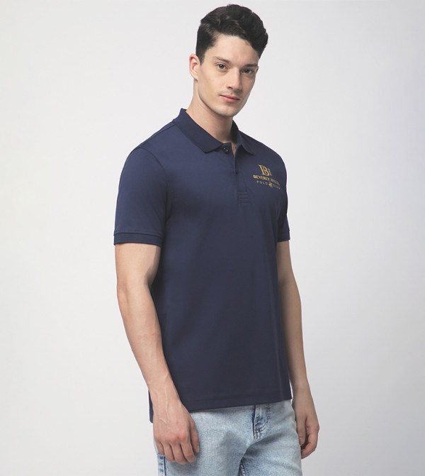 Beverly Hills Polo Club  Polo T-Shirts - Navy Polo T-shirts