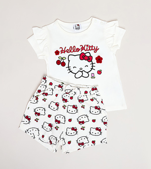 R&B  hello kitty - Ivory T-shirts & Bottoms