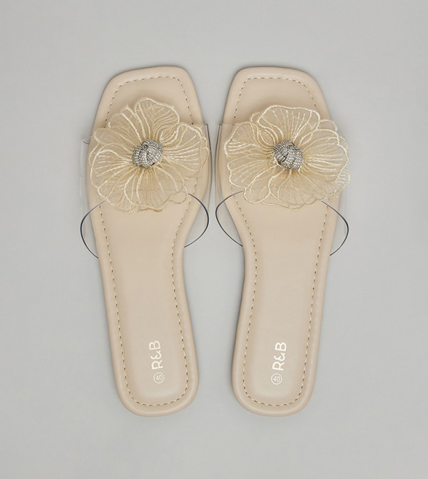 R&B  vacation-loading-w - Beige Flat Sandals