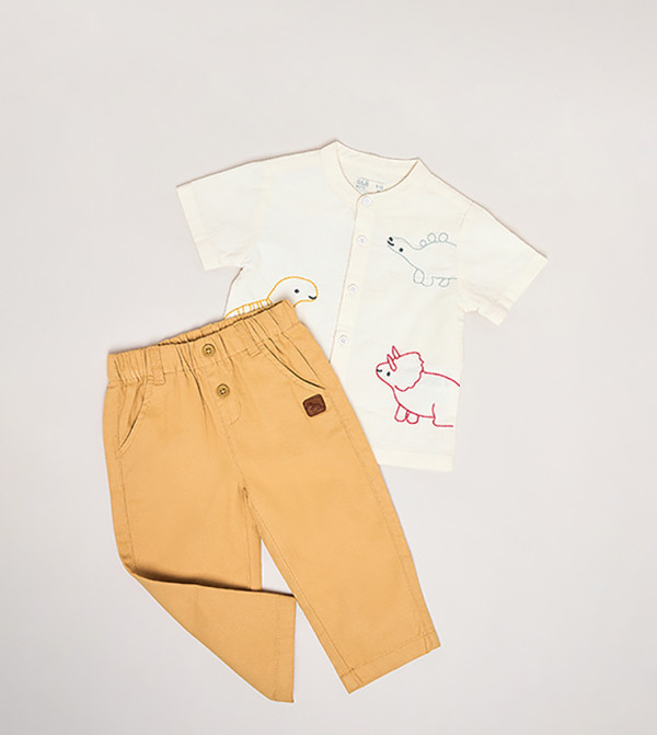 R&B  Shirts & Bottoms - Ivory Shirts & Bottoms