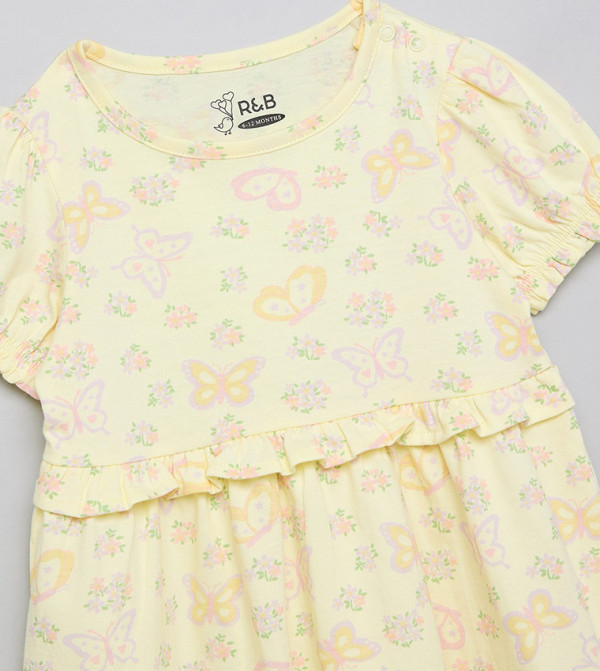 أر آند بي  girls-craft-pretty-summer - أصفر فستان كاجوال 