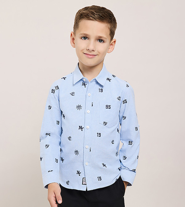 أر آند بي  قمصان  - أزرق قمصان