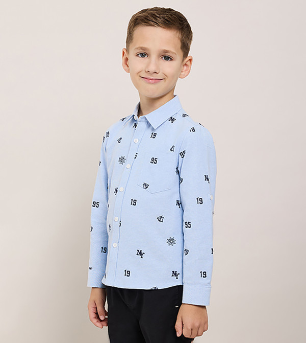 أر آند بي  قمصان  - أزرق قمصان