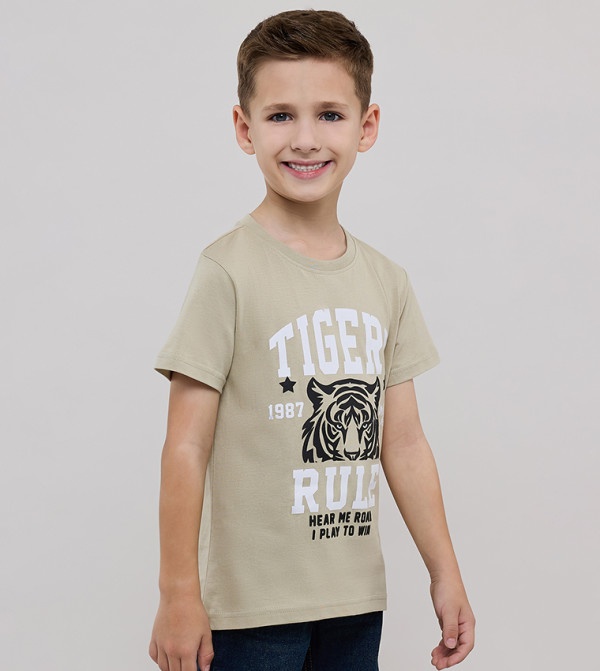 R&B  Topwear - Taupe T-shirts