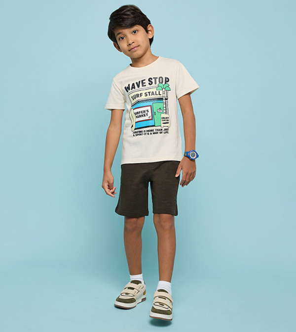 R&B  Topwear - Beige T-shirts
