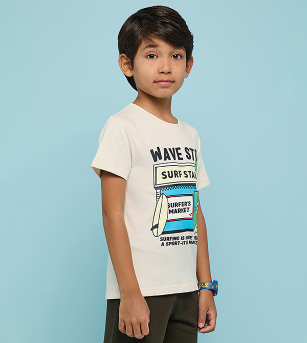 R&B  Topwear - Beige T-shirts